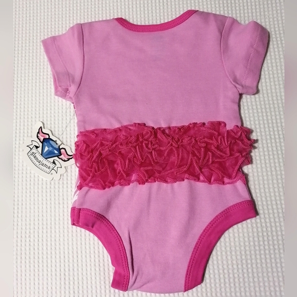🔥SALE🔥 Glamajama Little Princess Frilly Baby Girl's Onesie NWT Size 3 Months - Picture 4 of 6